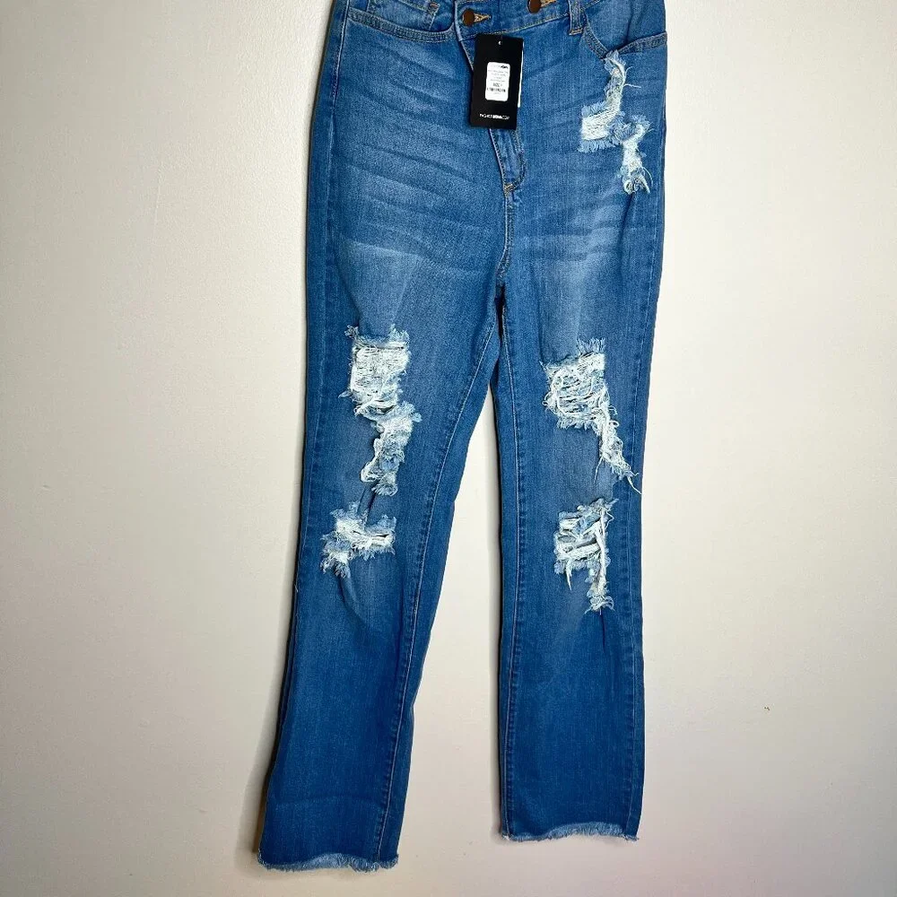 NWT! Fashion Nova "Don't Get Crossed Over Slouch Fit" High Rise Jeans Size 7 - Picture 15 of 15
